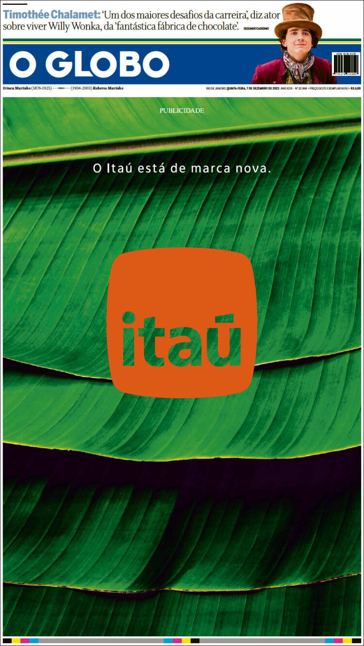 Portada de O Globo (Brasil)