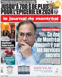 Portada de Le Journal de Montréal (Canadá)