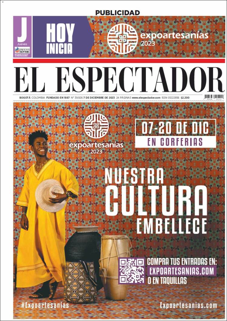 Portada de El Espectador (Colombia)