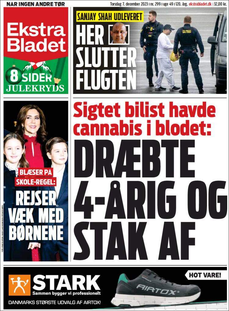 Portada de Ekstra Bladet (Dinamarca)