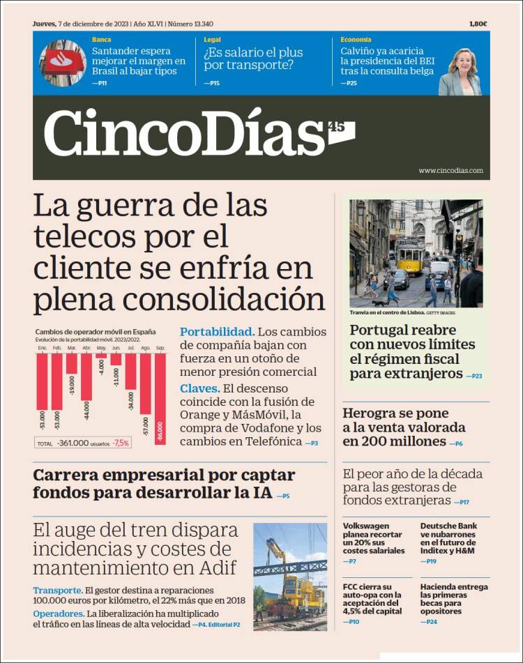 Portada de Cinco Días (Espa&ntilde;a)