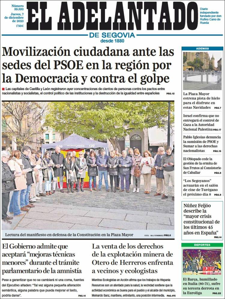 Portada de El Adelantado de Segovia (España)
