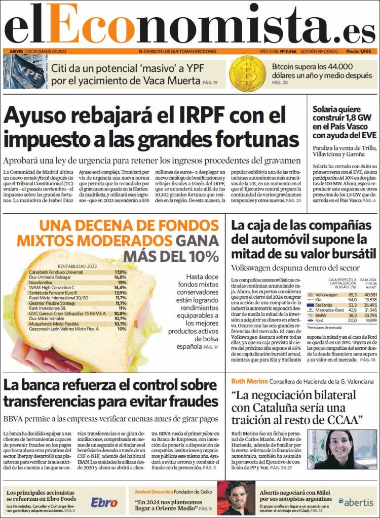 Portada de El Economista (Espa&ntilde;a)