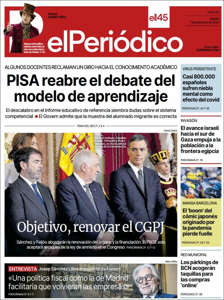 Portada de El Periódico (Spain)