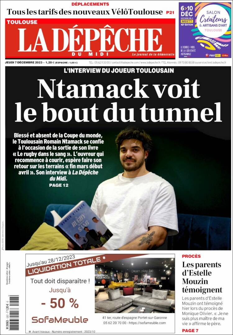 Portada de La Dépêche du Midi (Francia)