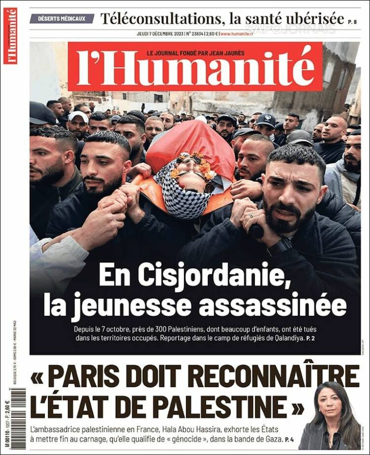 Portada de l'Humanite (Francia)