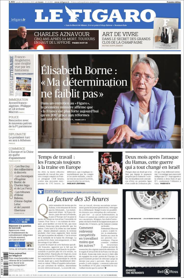 Portada de Le Figaro (Francia)