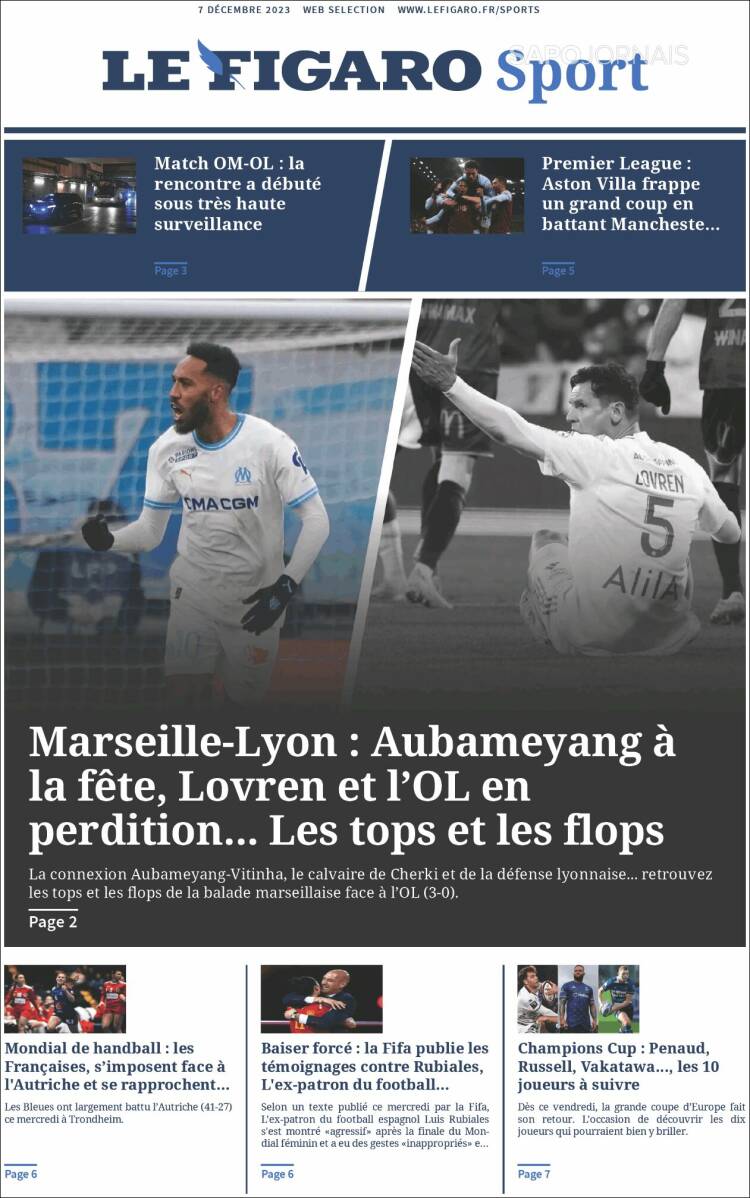 Portada de Le Figaro Sport (Francia)