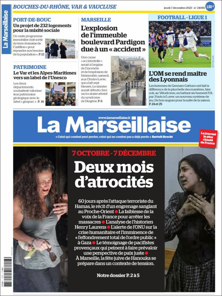 Portada de La Marseillaise (Francia)