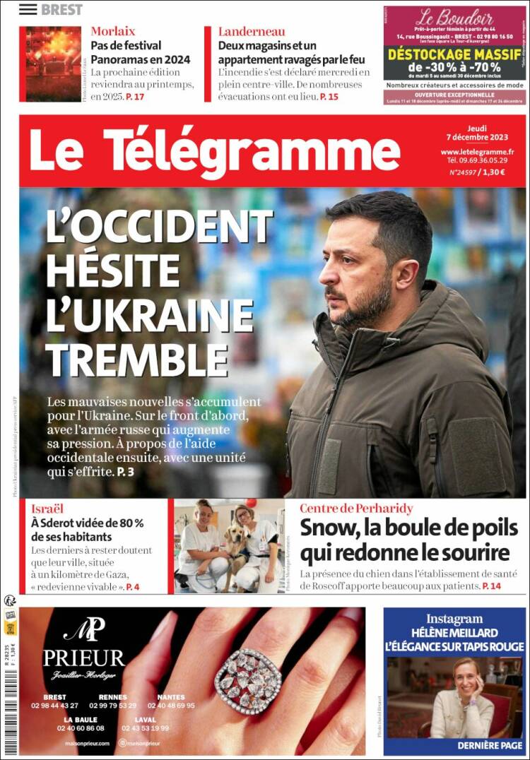 Portada de Télégramme (Francia)
