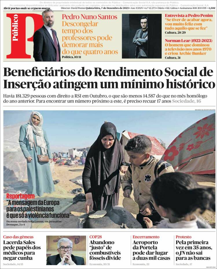 Portada de Público (Portugal)