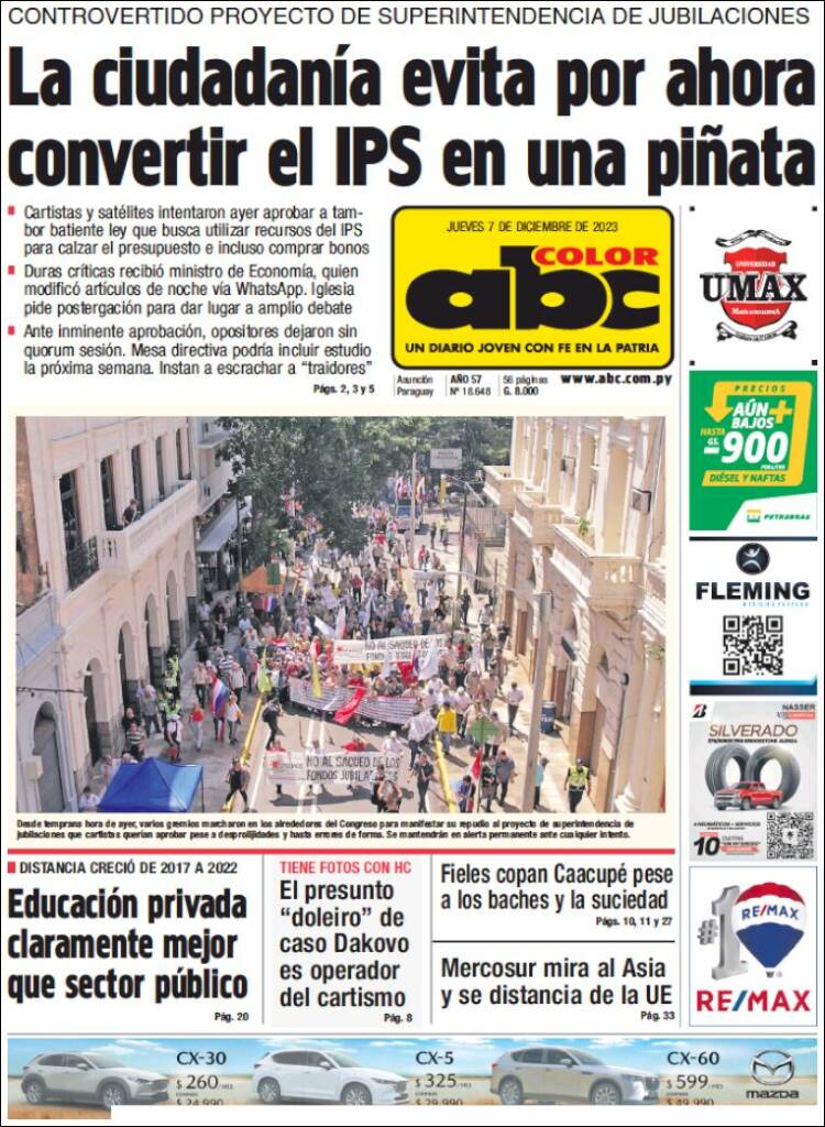 Portada de ABC Color (Paraguay)