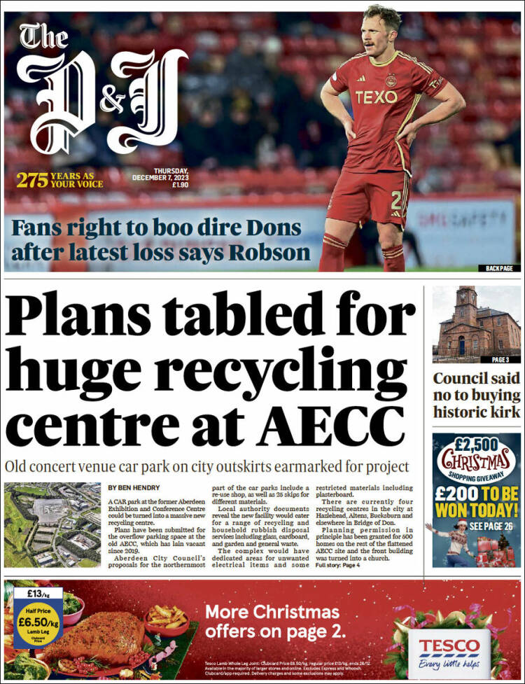 Portada de The Press and Journal (Reino Unido)