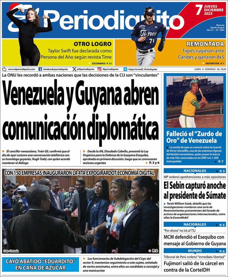 Portada de Periodiquito de Aragua (Venezuela)