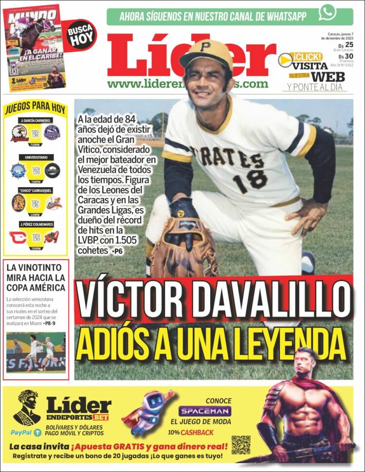 Portada de Lider en deportes (Venezuela)