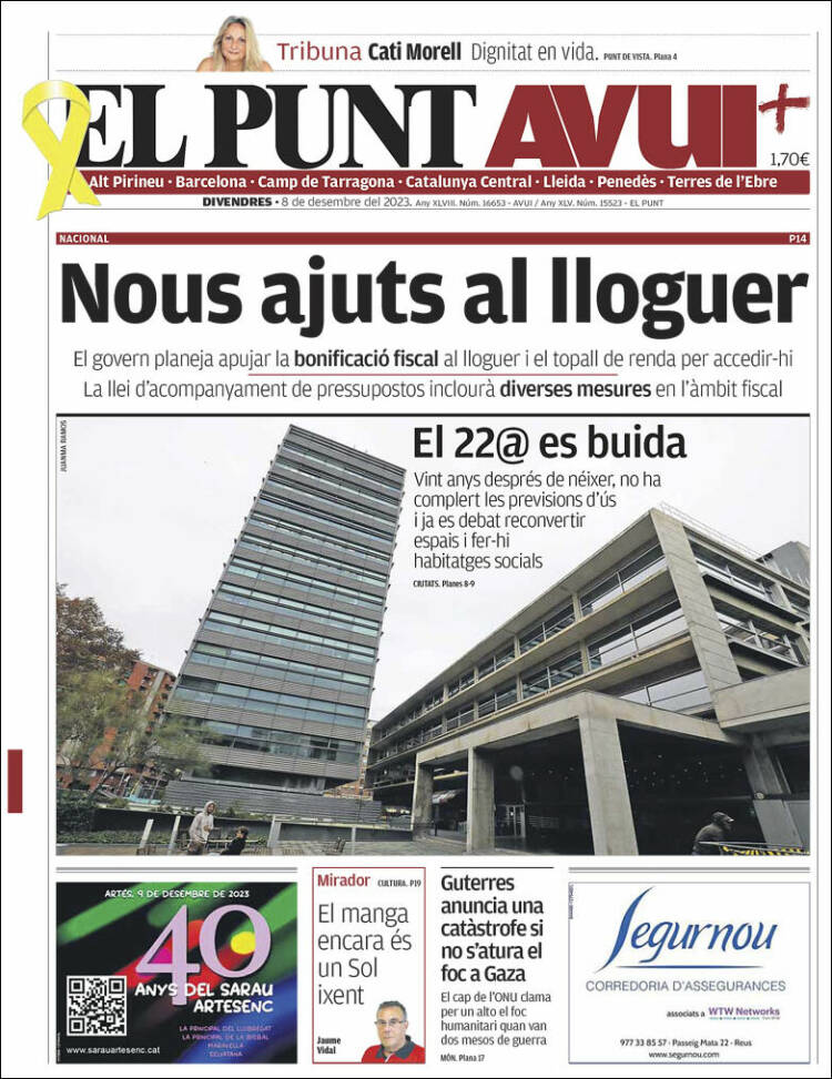 Portada de El Punt Avui (España)