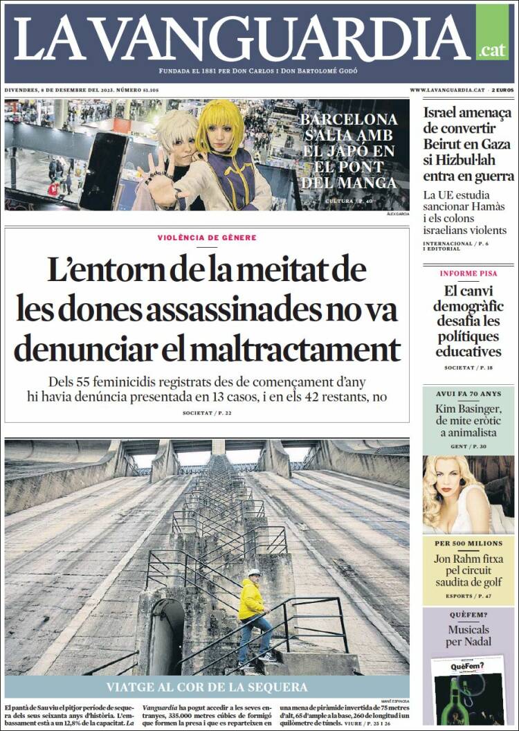 Portada de La Vanguardia (España)