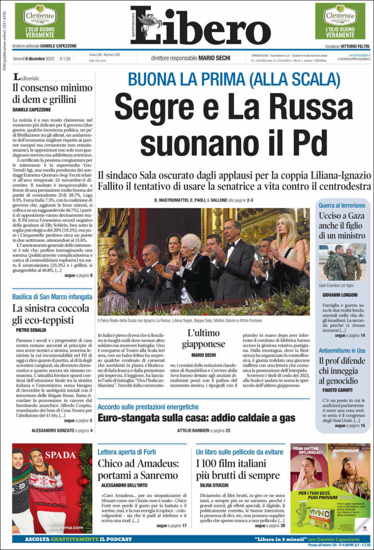 Portada de Libero (Italia)