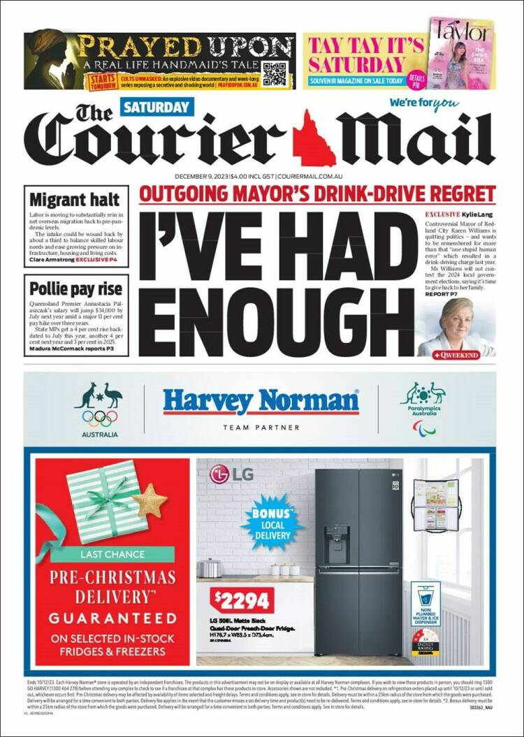 Portada de The Courier-Mail (Australia)