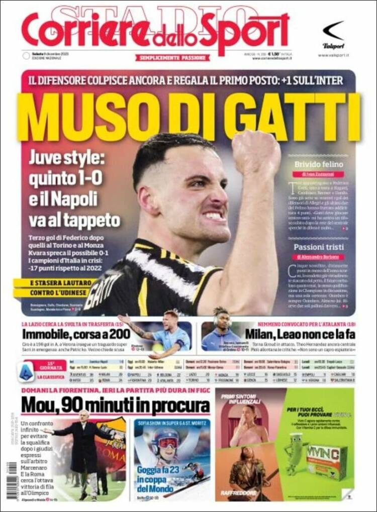 Portada de Corriere dello Sport (Italia)