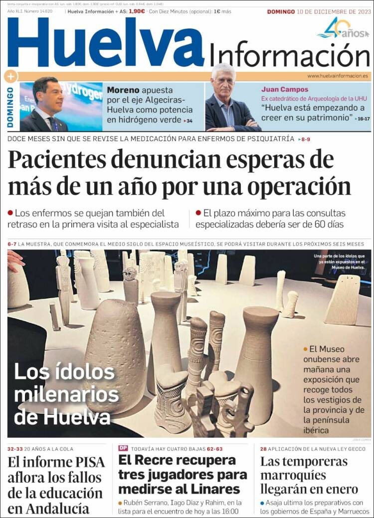 Portada de Huelva Información (España)