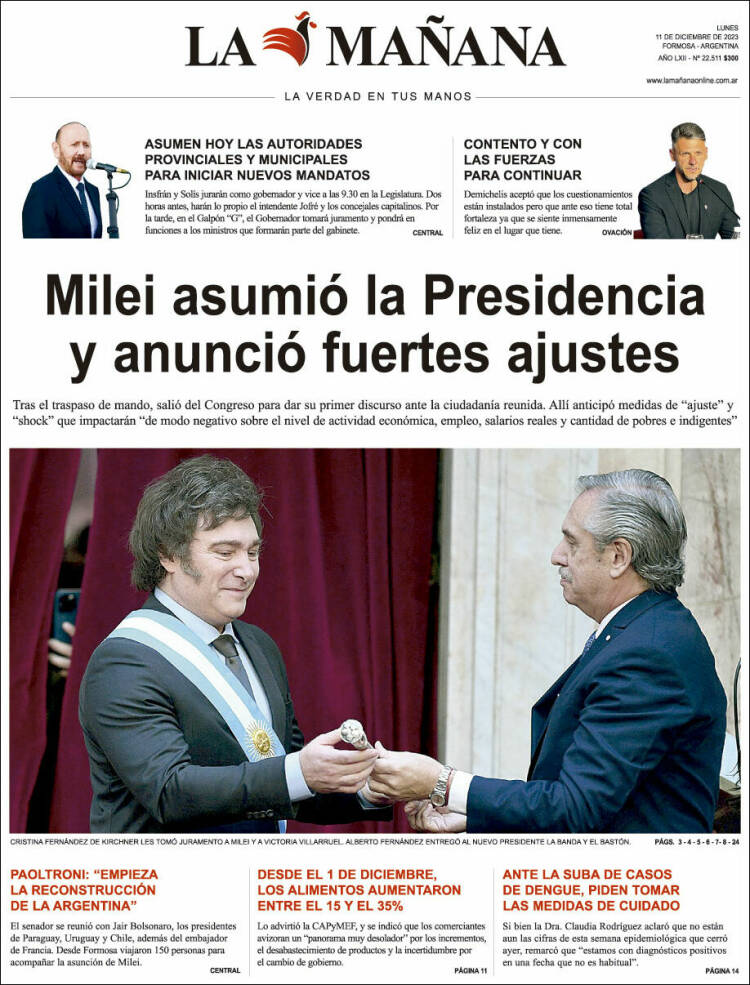 Portada de Diario La Mañana (Argentina)