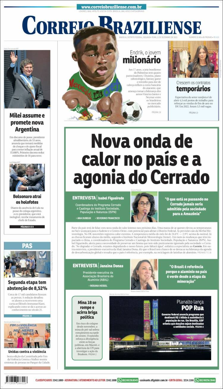 Portada de Correio Braziliense (Brasil)