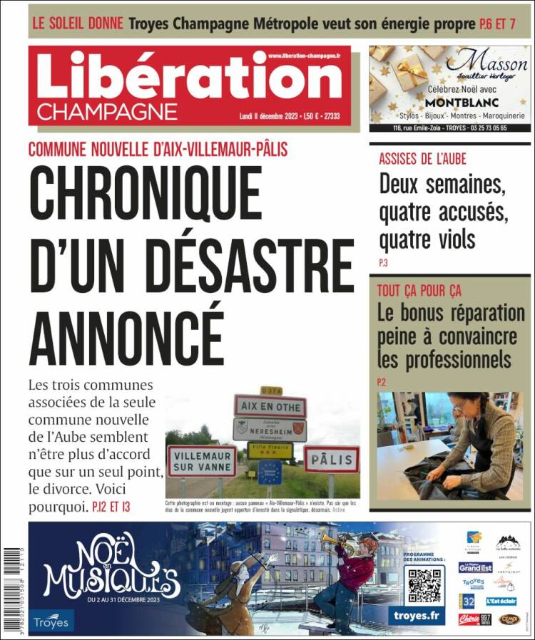 Portada de Libération Champagne (Francia)