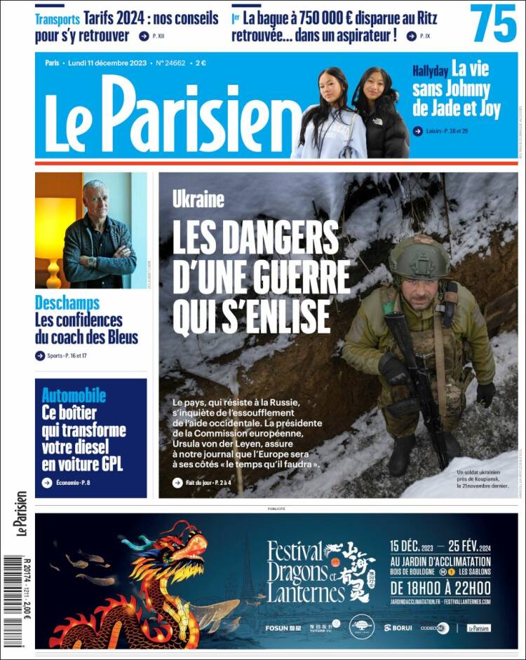 Portada de Le Parisien (Francia)