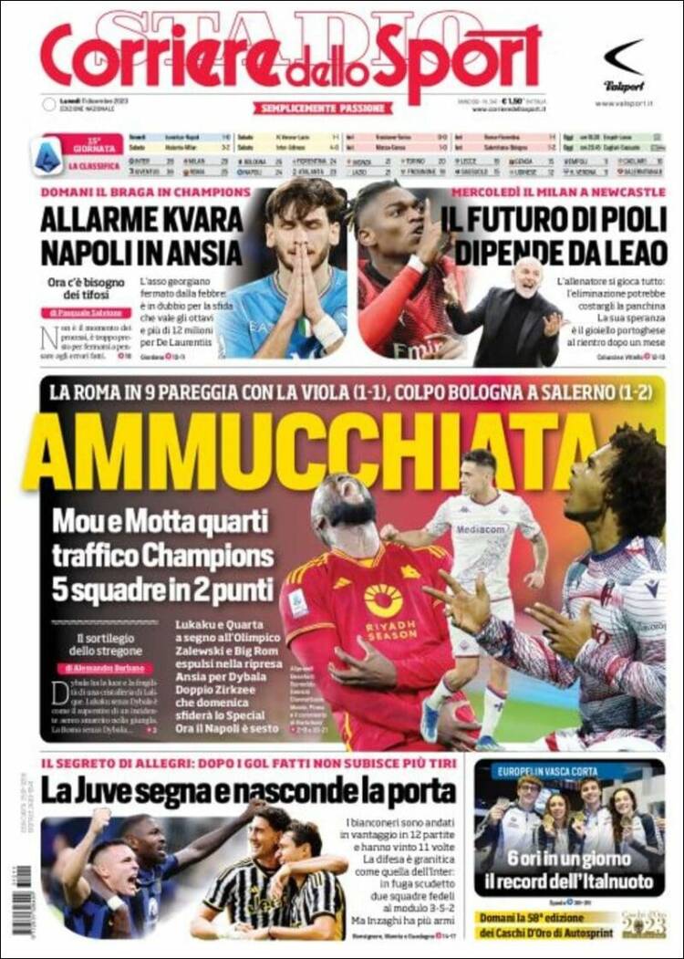 Portada de Corriere dello Sport (Italia)
