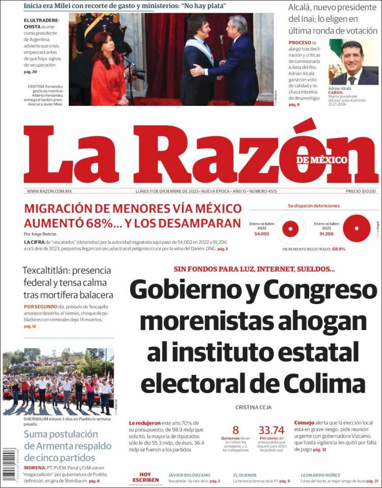 Portada de La Razón (México)