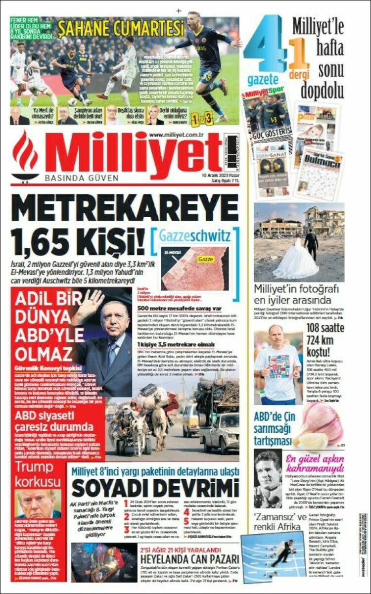 Portada de Milliyet (Turquía)