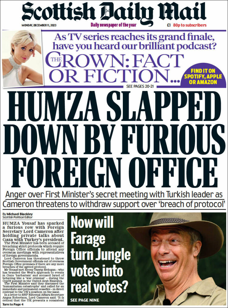 Portada de Scottish Daily Mail (Reino Unido)