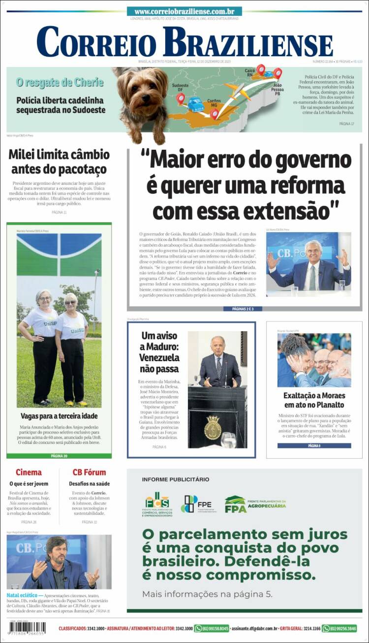 Portada de Correio Braziliense (Brasil)