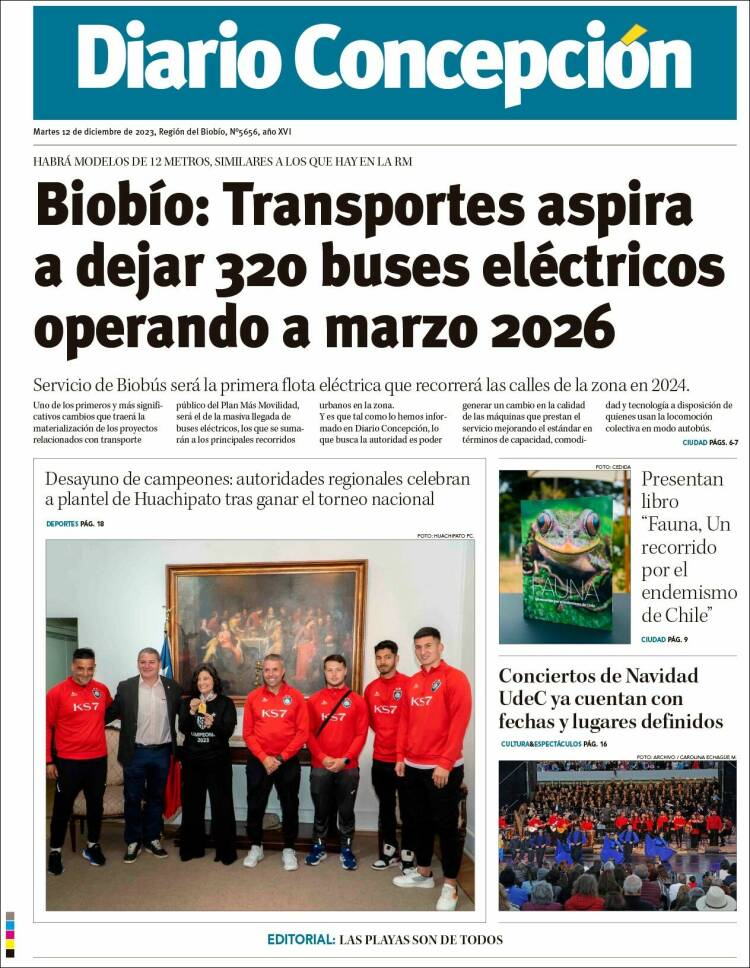 Portada de Diario de Concepción (Chile)