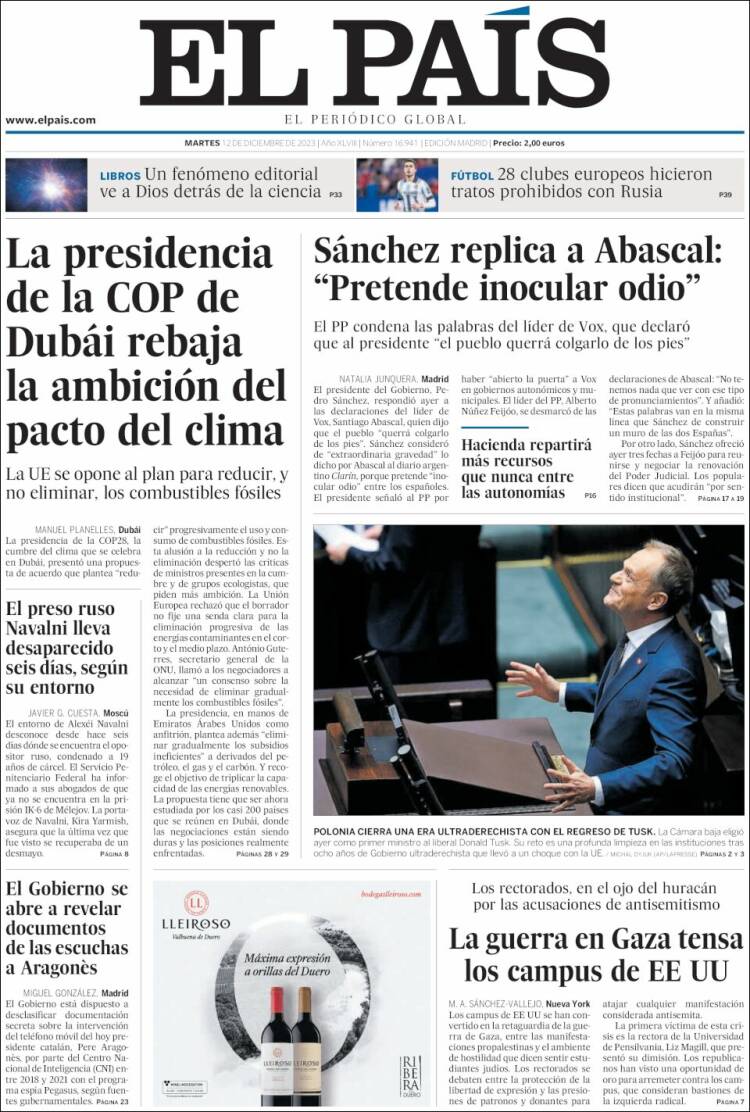 Portada de El País (Espa&ntilde;a)
