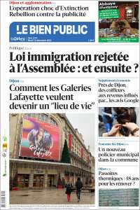 Portada de Le Bien Public (Francia)