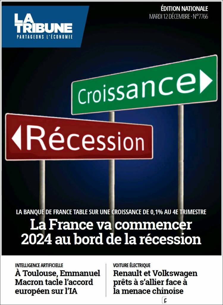 Portada de La Tribune (Francia)