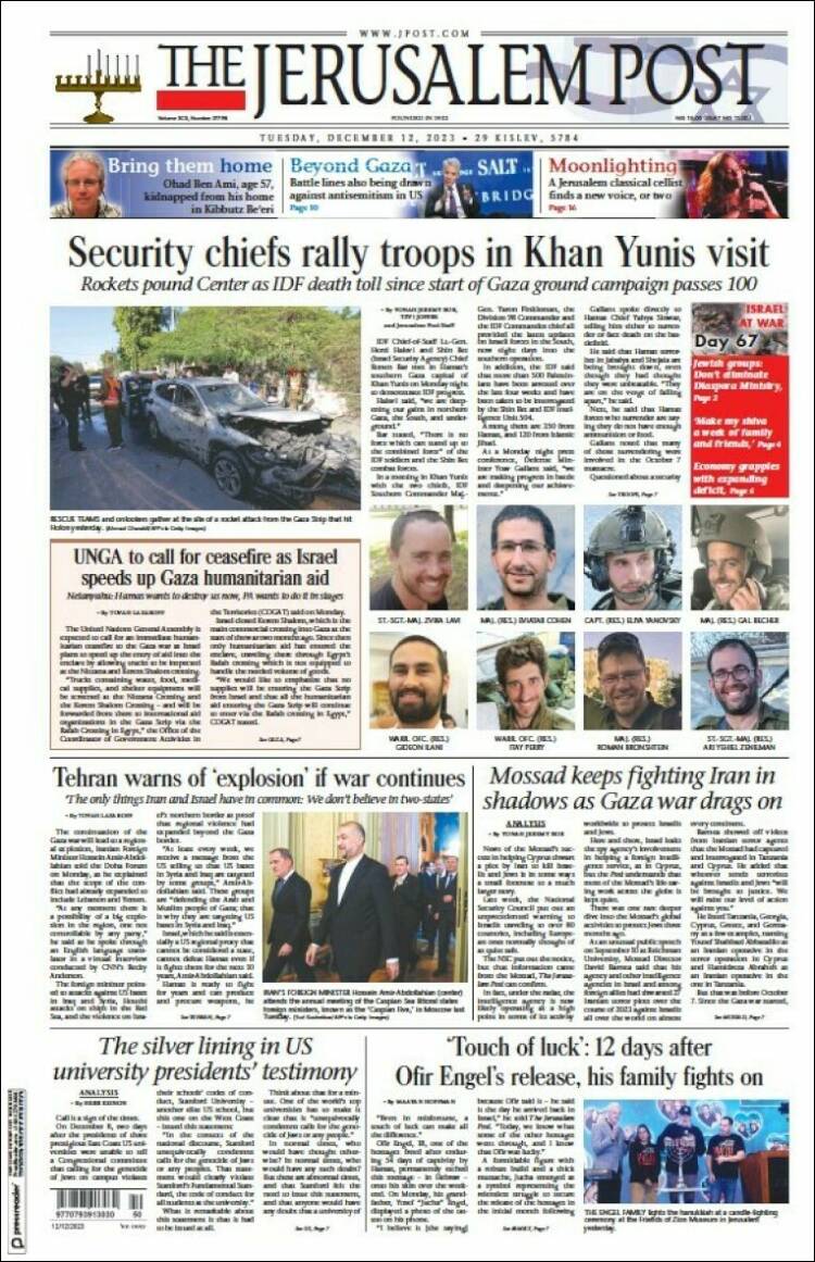 Portada de The Jerusalem Post (Israel)