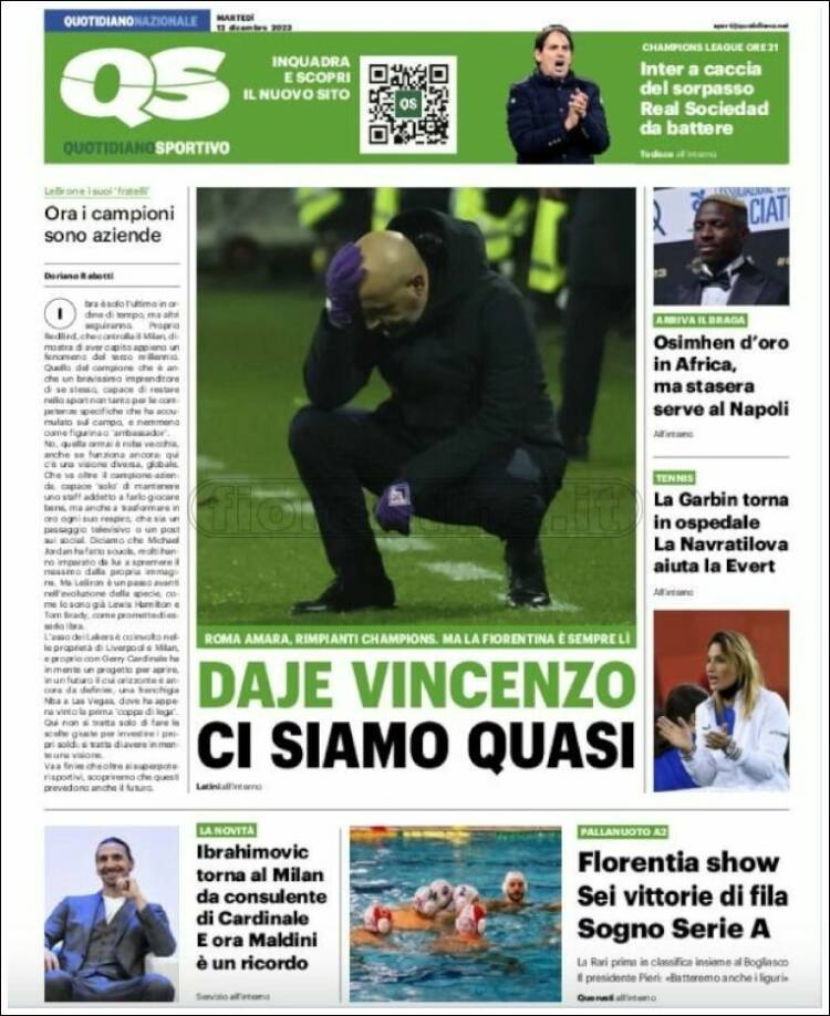 Portada de Quotidiano Sportivo (Italia)