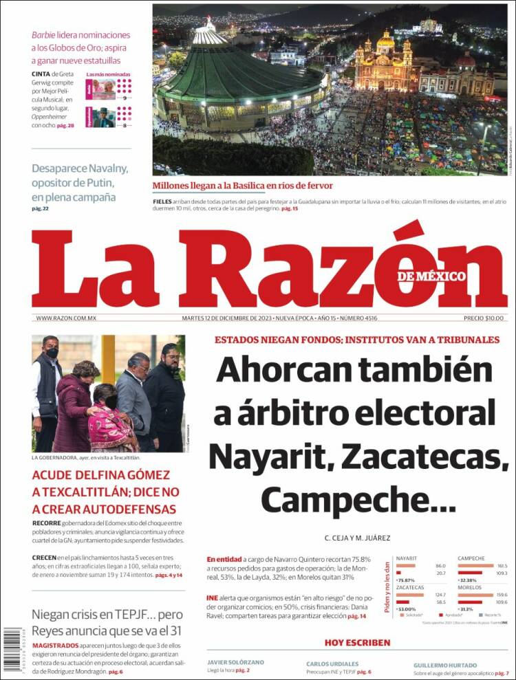 Portada de La Razón (M&eacute;xico)