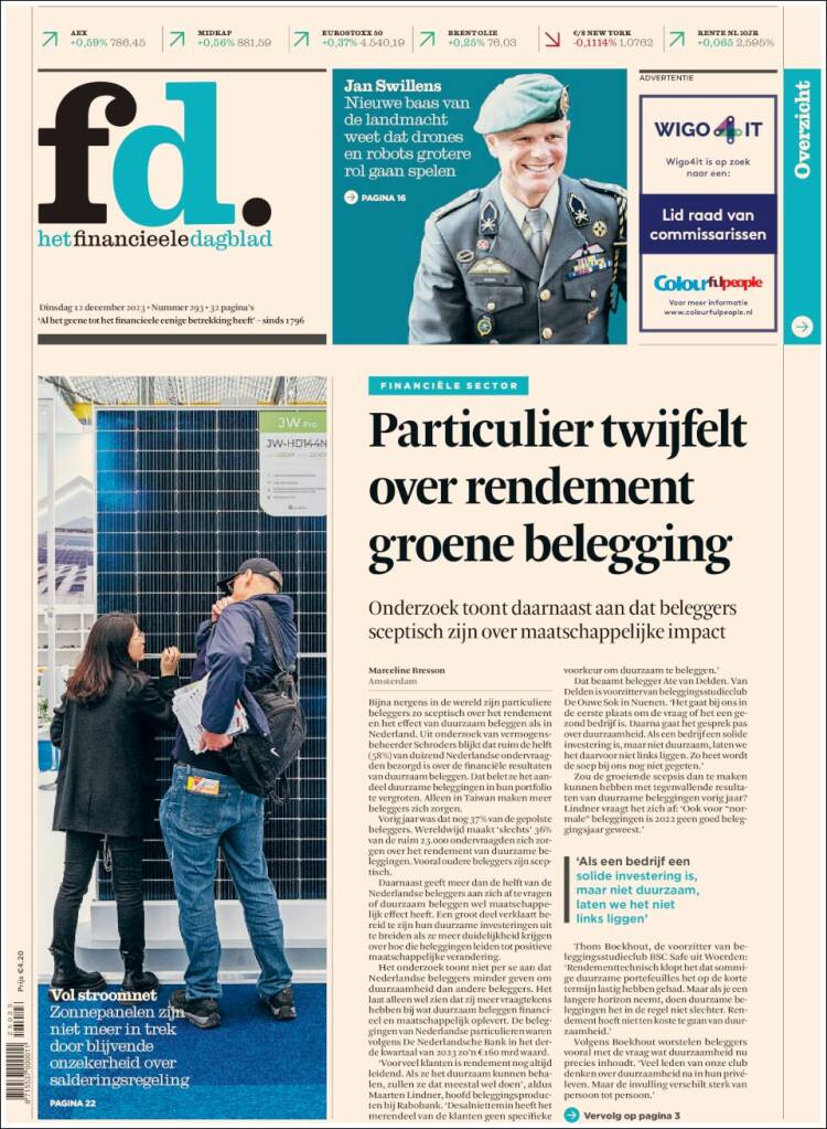 Portada de Het Financieele Dagblad (Pa&iacute;ses Bajos)