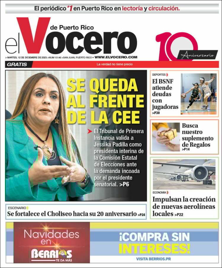 Portada de Vocero (Puerto Rico)