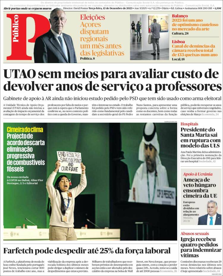 Portada de Público (Portugal)
