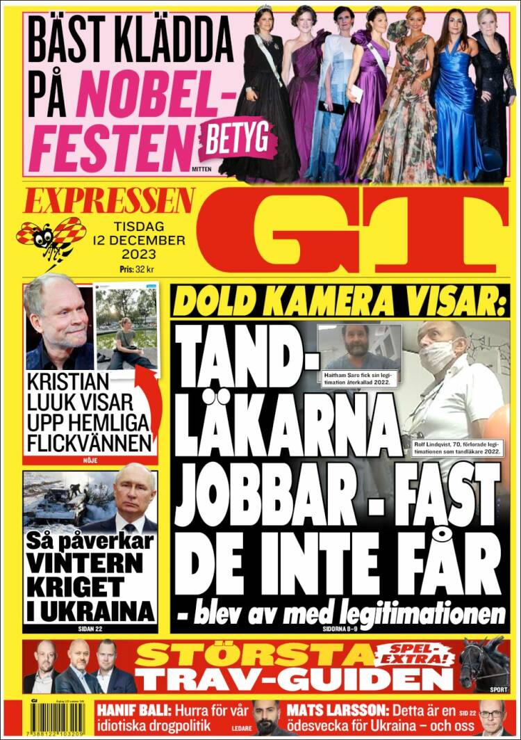 Portada de Göteborgstidningen (Suecia)