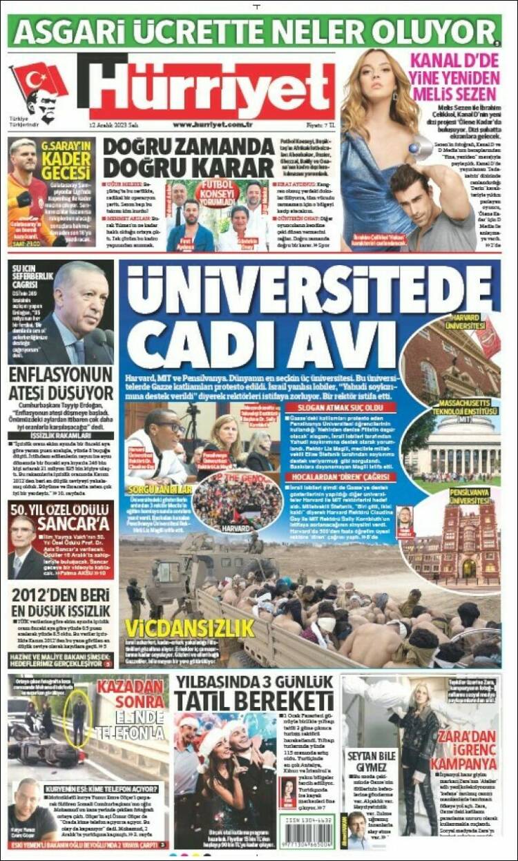Portada de Hürriyet (Turqu&iacute;a)
