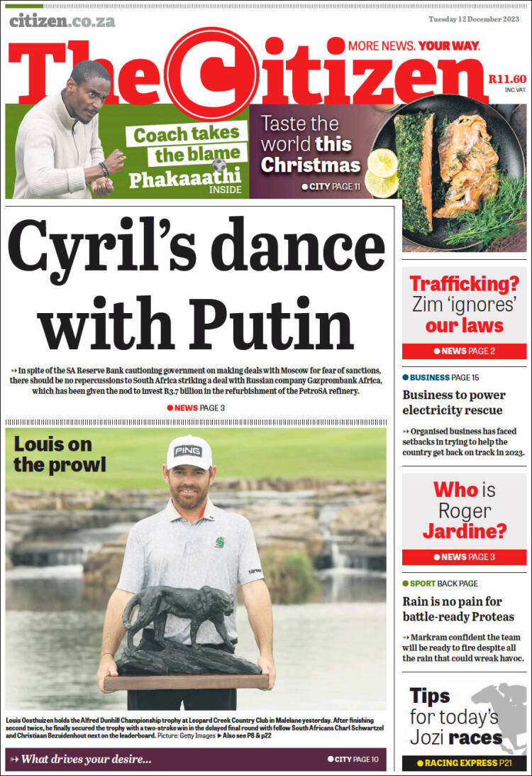 Portada de The Citizen (Sud&aacute;frica)