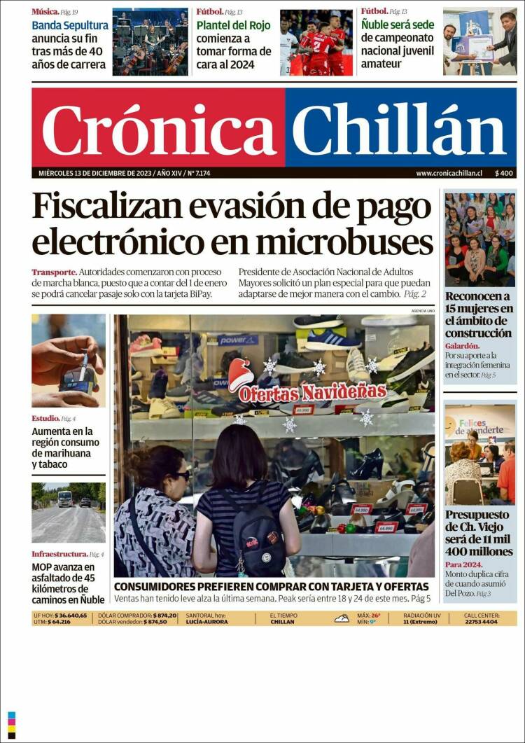 Portada de Crónica Chillán (Chile)