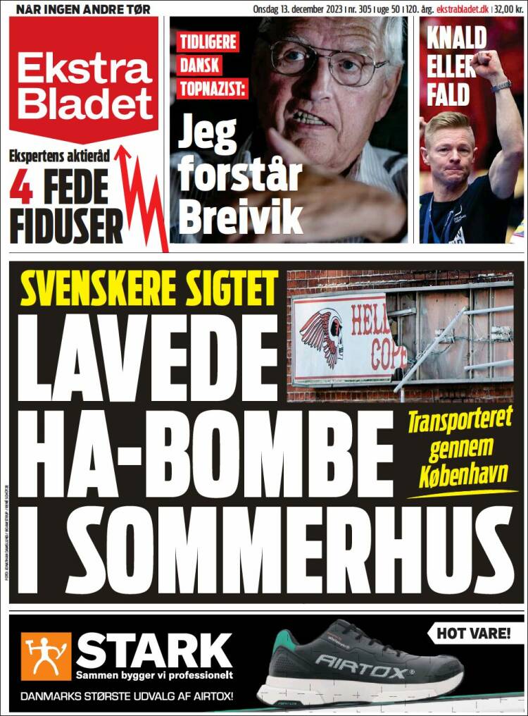 Portada de Ekstra Bladet (Dinamarca)