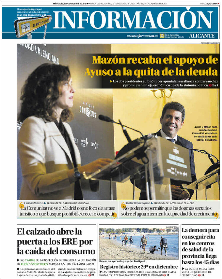 Portada de Diario Información (España)